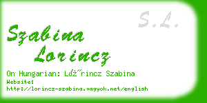 szabina lorincz business card
